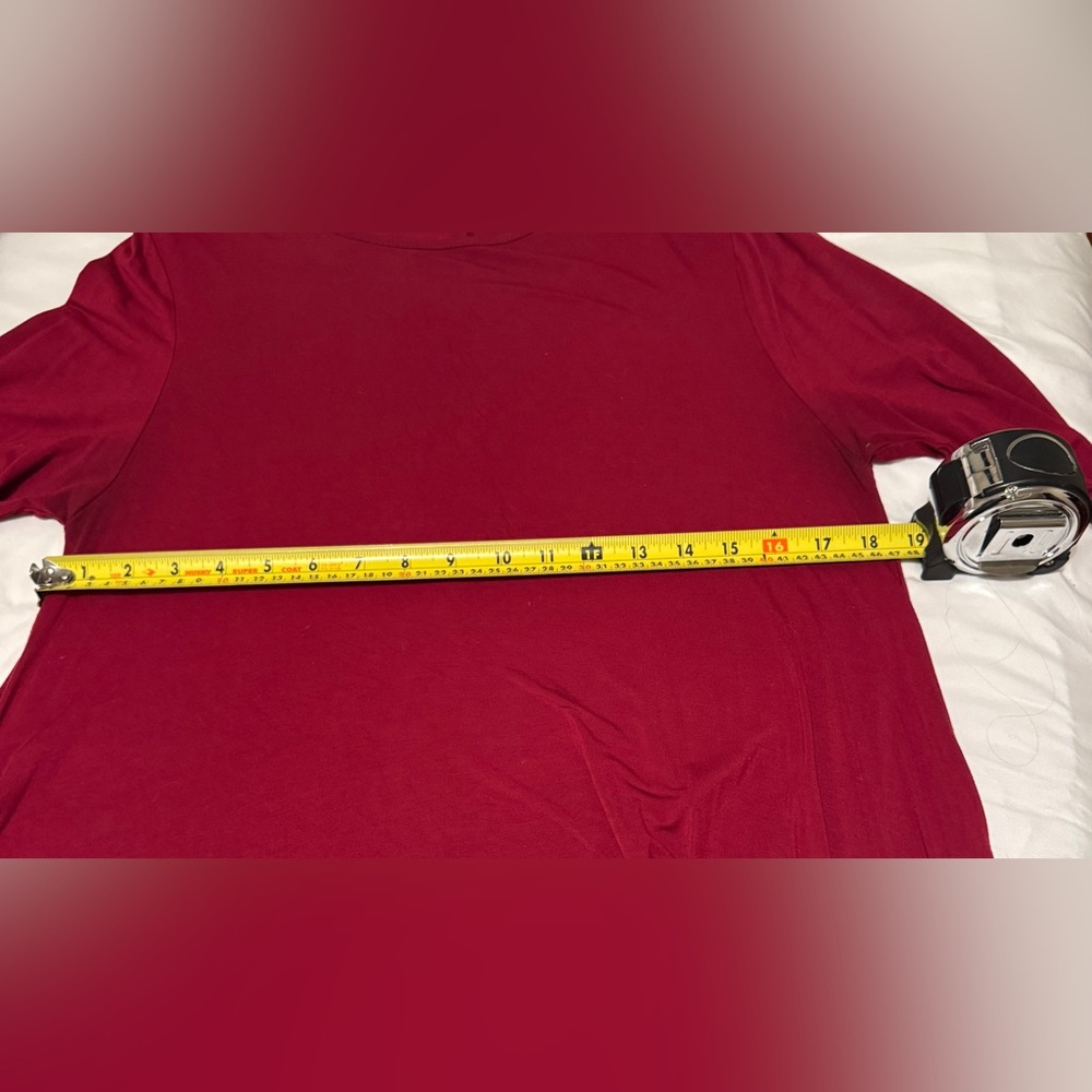 Yelete Burgundy 3/4 inch Sleeve Knee Length Dress - Picture 8 of 8